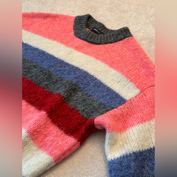 Zara - Oversized Knit Sweater Top, Multi-color - Picture 3 of 5